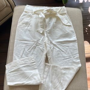 Loft white linen pants